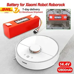오리지널 로봇 진공 청소기 교체 배터리, 샤오미 Roborock S55 S60 S65 S50 S51 S5 MAX S6 부품, 2P4S, 14.4V, 12800mAh