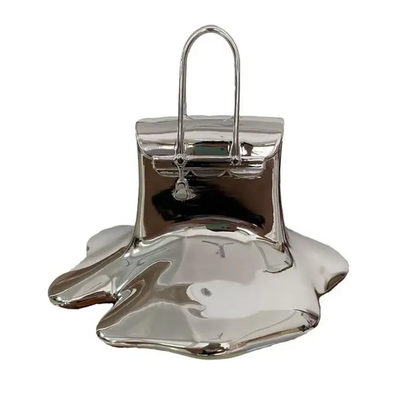 Factory custom high-quality electroplated resin melting bag statue resin bag home decoration ornament