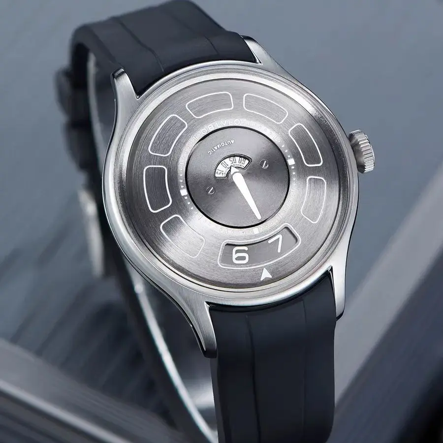 OBLVLO Men Automatic Watch Fashion 41MM Mechanical Wristwatch Luminous 5ATM Waterproof Sapphire Rotatable Dial