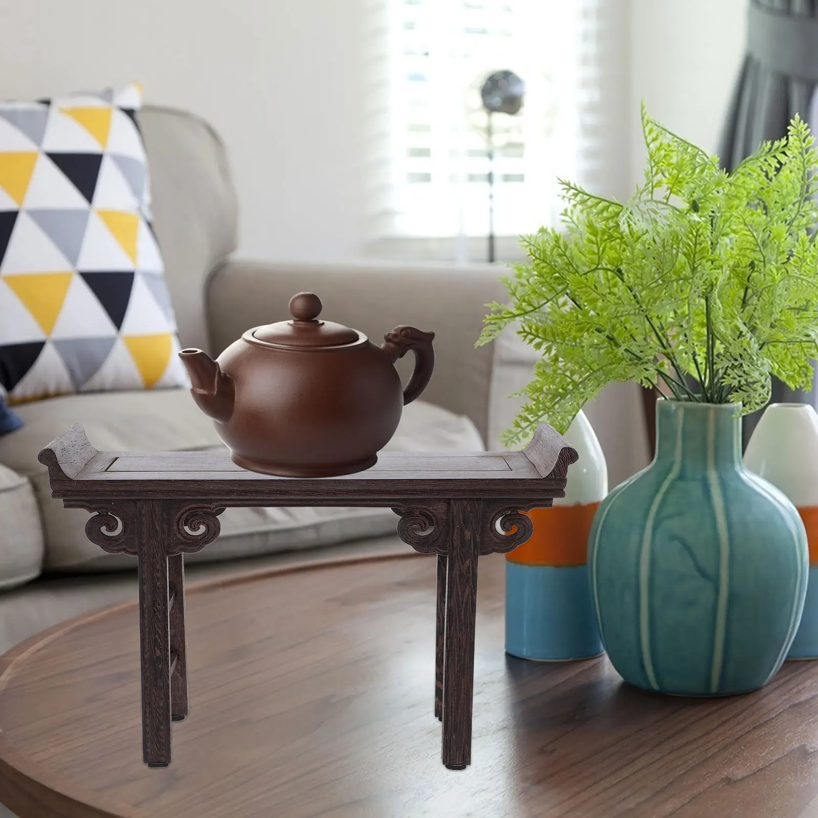 

Wooden Display Stand Craft Riser Vintage Buddha Statue Base Teapot Vase Planter Fish Tank Stand Home Decor Storage Rack