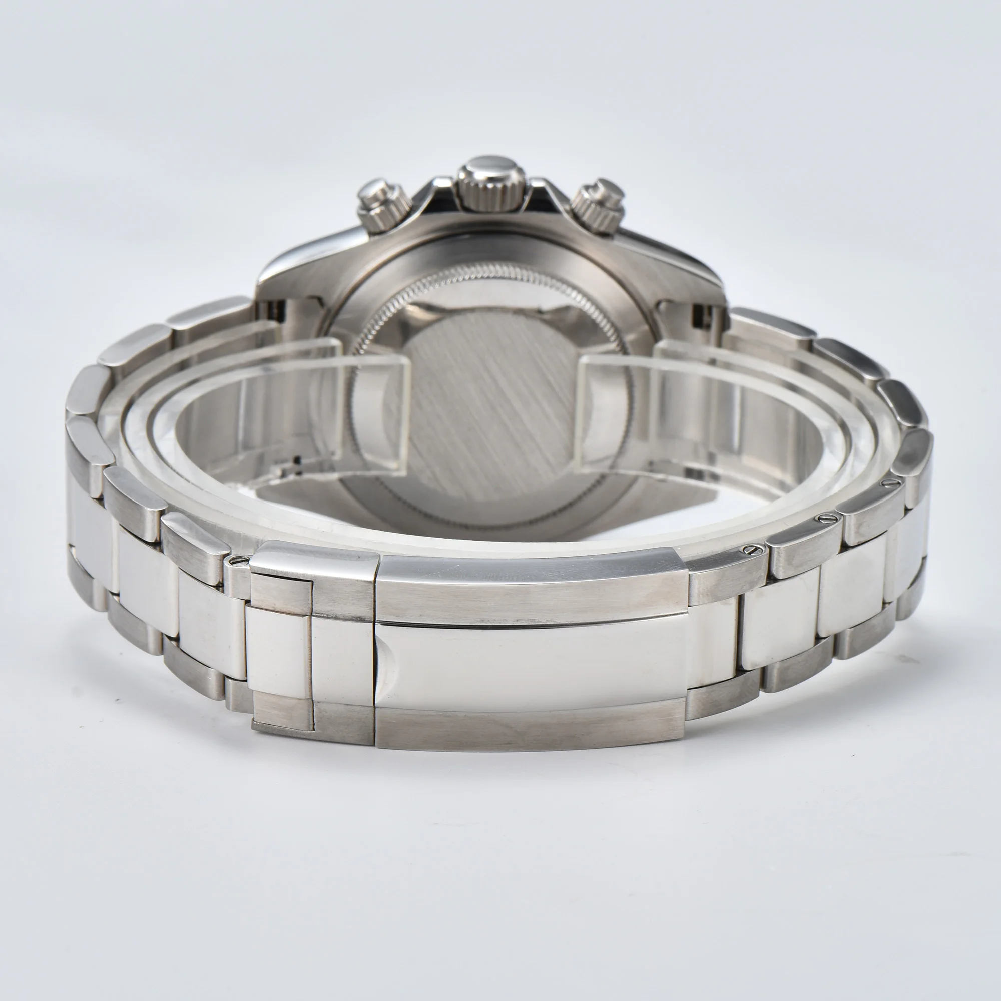 ธุรกิจ 39 มม.นาฬิกาควอตซ์ผู้ชายChronograph SapphireคริสตัลVK63 การเคลื่อนไหวสีขาวเซรามิคBezelสแตนเลสผู้ชายVK63 นาฬิกา