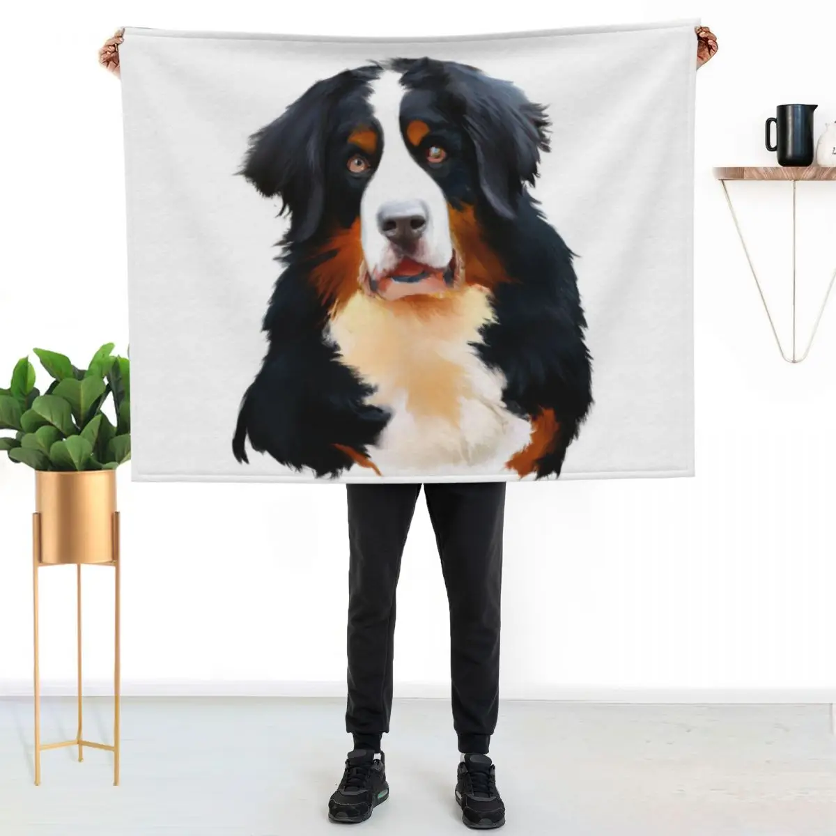 Cute Bernese Mountain Dog Drawing Throw Blanket Winter beds Quilt anime Beach funny gift Extra Large Throw Blankets