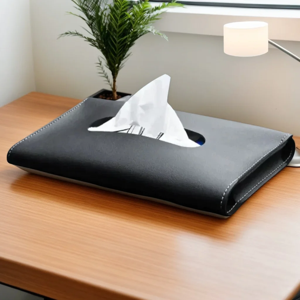 

​​Car Visor Storage Accessory - Detachable PU Leather Tissue Box for SUV Sedan Truck​​