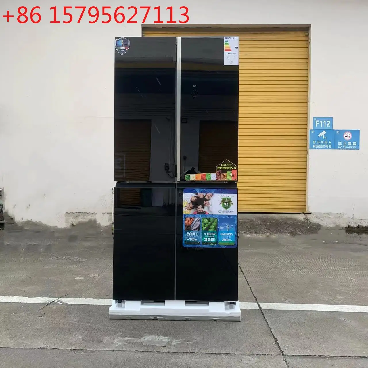 Cross four-door black mirror air-cooled inverter refrigerator