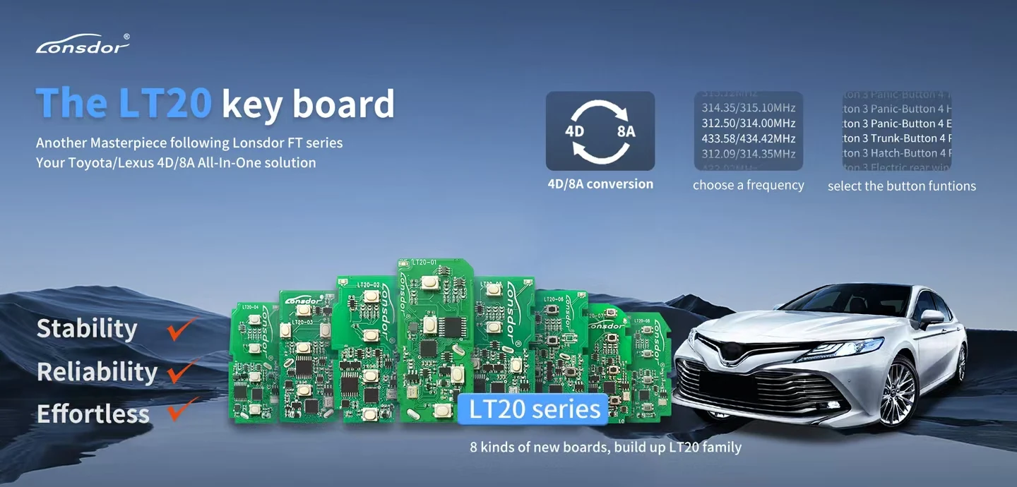 Lonsdor LT20 8A+4D Smart Key LT20-01 LT20-02 LT20-03 LT20-04 LT20-05 LT20-06 LT20-07 LT20-08 LT20-10 Unterstützt K518 K518ISE KH100+ – Detail 10