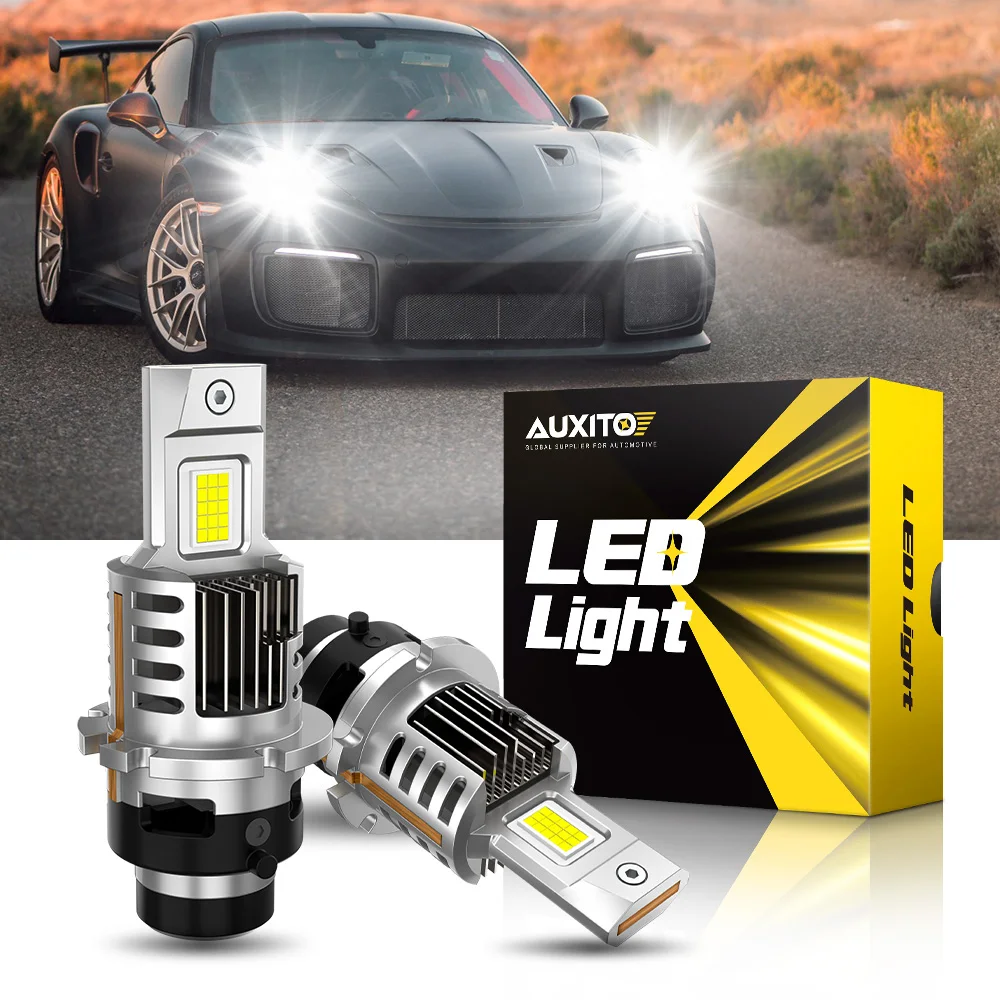 

AUXITO 2x Turbo D2S D2R LED Bulb Canbus Headlight Conversion Kit For BMW E46 X5 E53 Mercedes Benz W210 Plug and Play 6500K White
