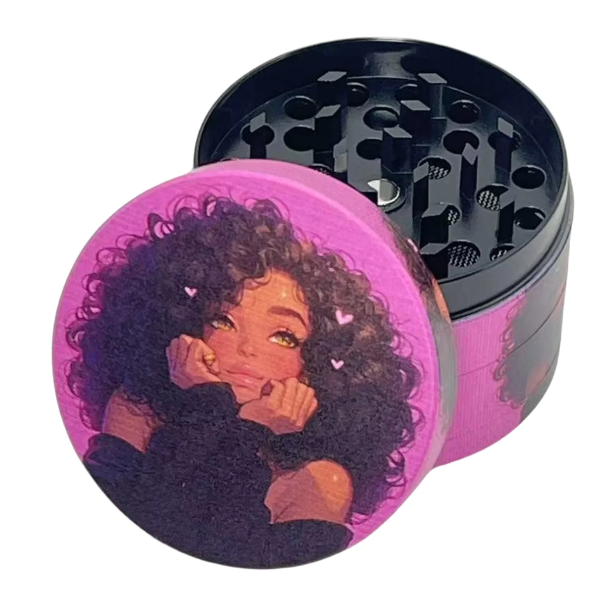 50mm Metal Herb Grinder Cartoon Girl 4-Layers Pepper Spice Mill Mortar Grass Raw Tobacco Grinder Cigarette Smoking Accessories