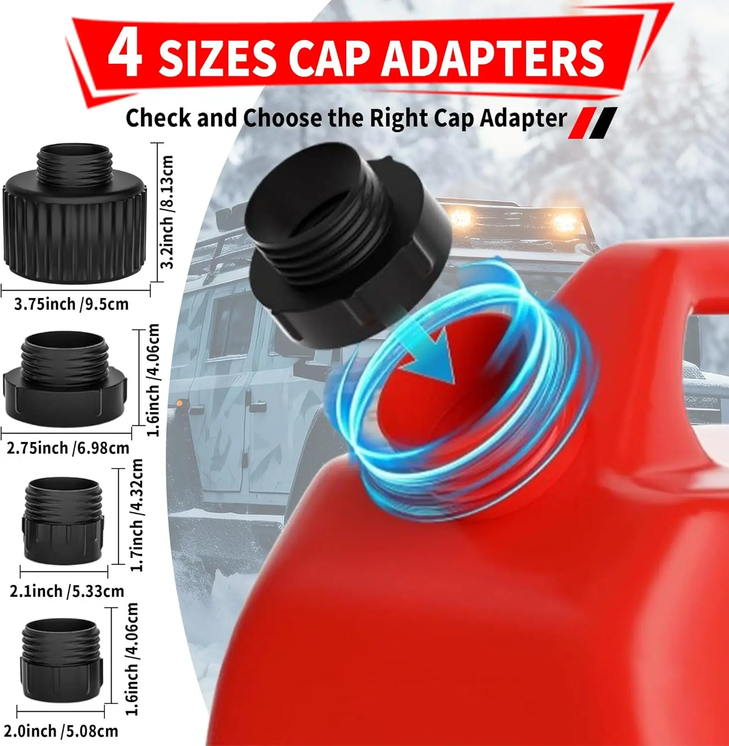 Automatic Fuel Transfer Pump with Auto-Stop, 51'' Hose, 3.2 GPM, Battery Powered, 4 Adapters for Gasoline Diesel Oil