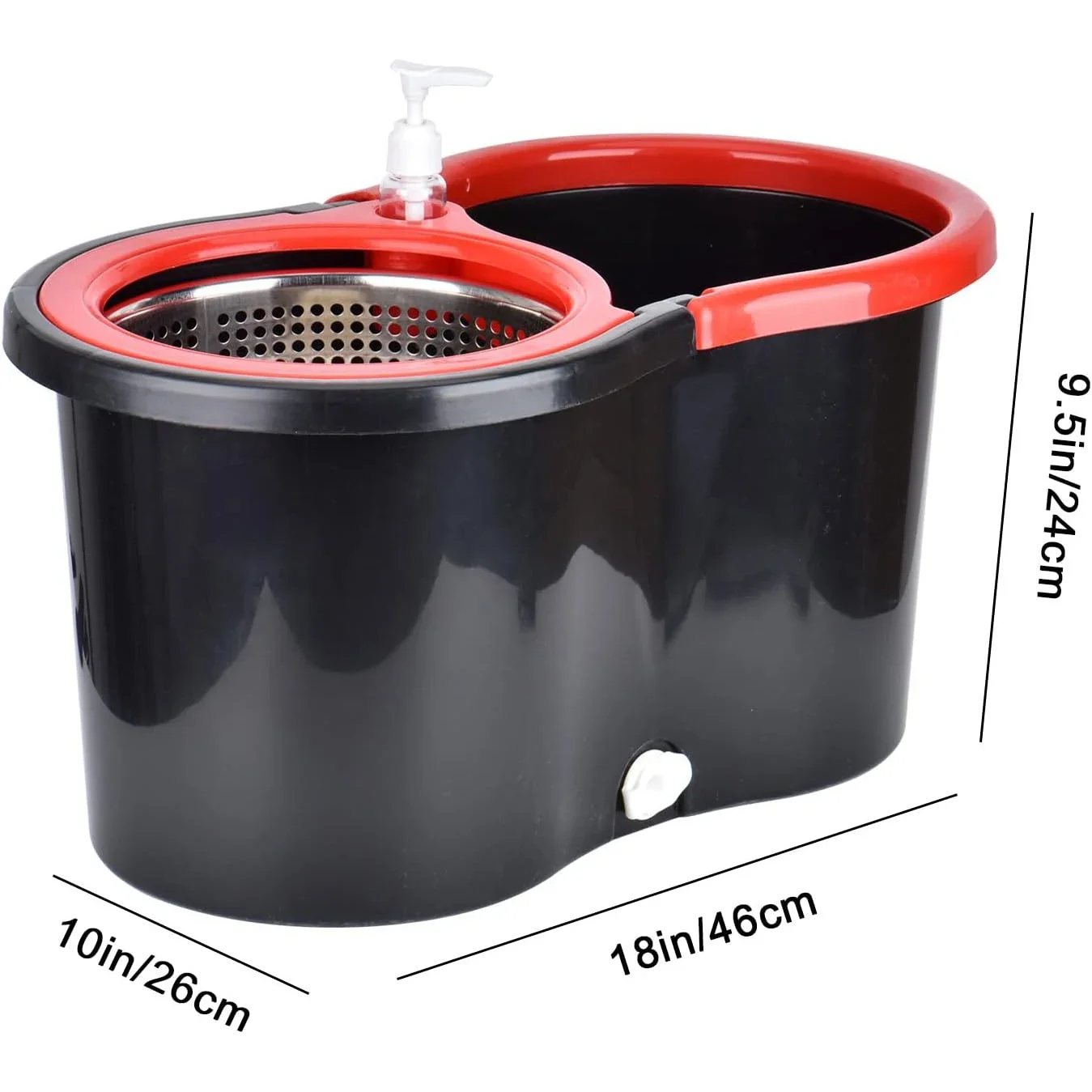 360 Rotating Spin Mop Bucket Set Stainless Steel Wringer 3 Microfiber Mop Heads for Floor Cleaning