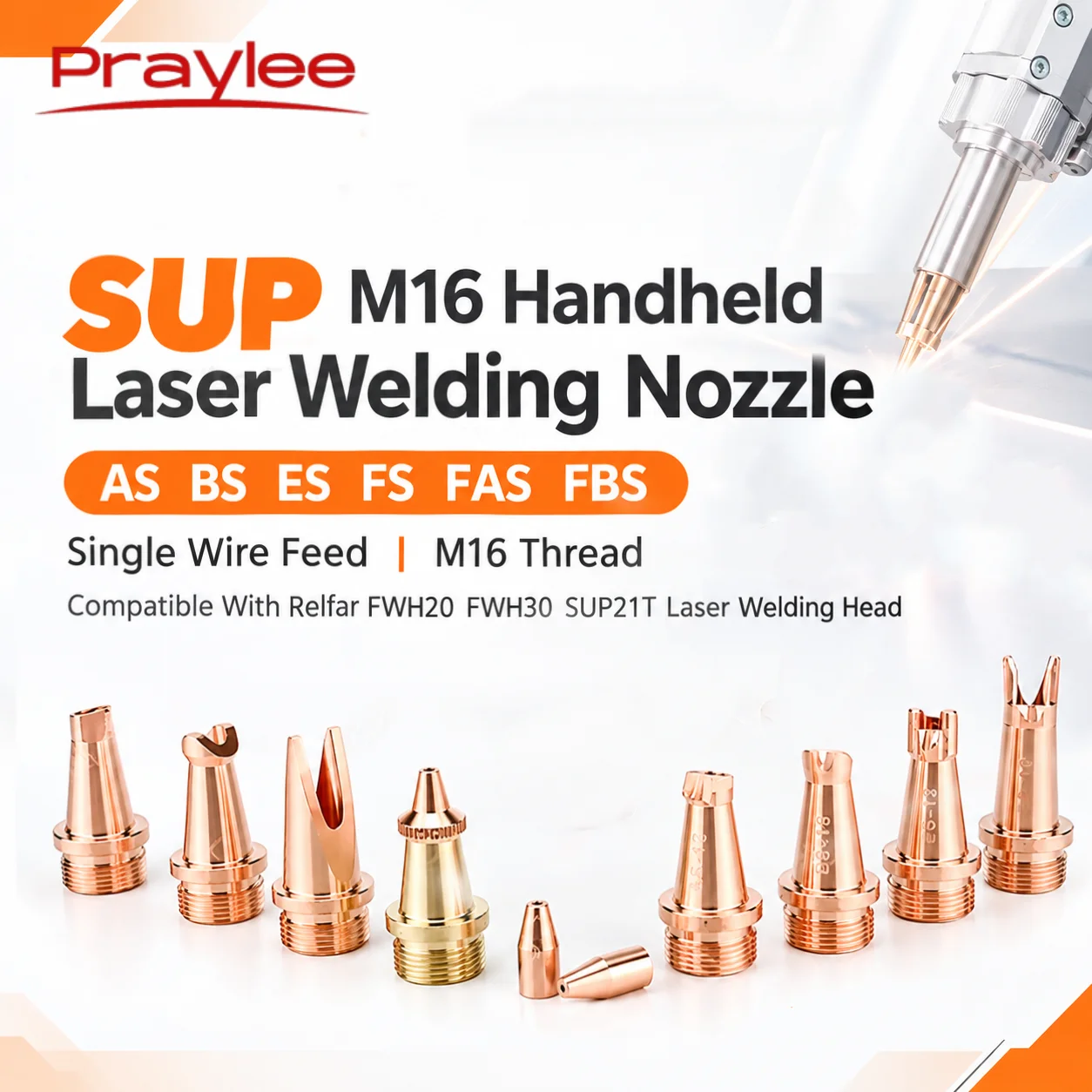 SUP M16 Handheld Welding Nozzle AS BS ES FS FAS FBS Single Wire Feed Compatible With Relfar FWH20 FWH30 SUP21T Welding Head