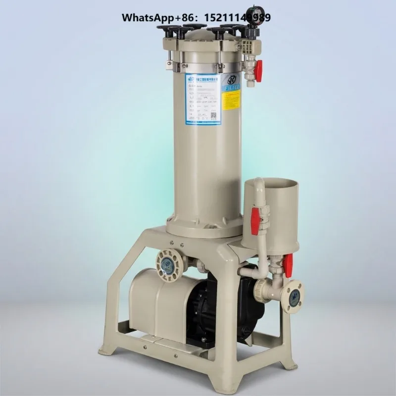 PP Chemical Filter Machine Integrated Pump Motor Corrosion Resistant High Flow Nickel PCB Electroplating Waste Water Treatment