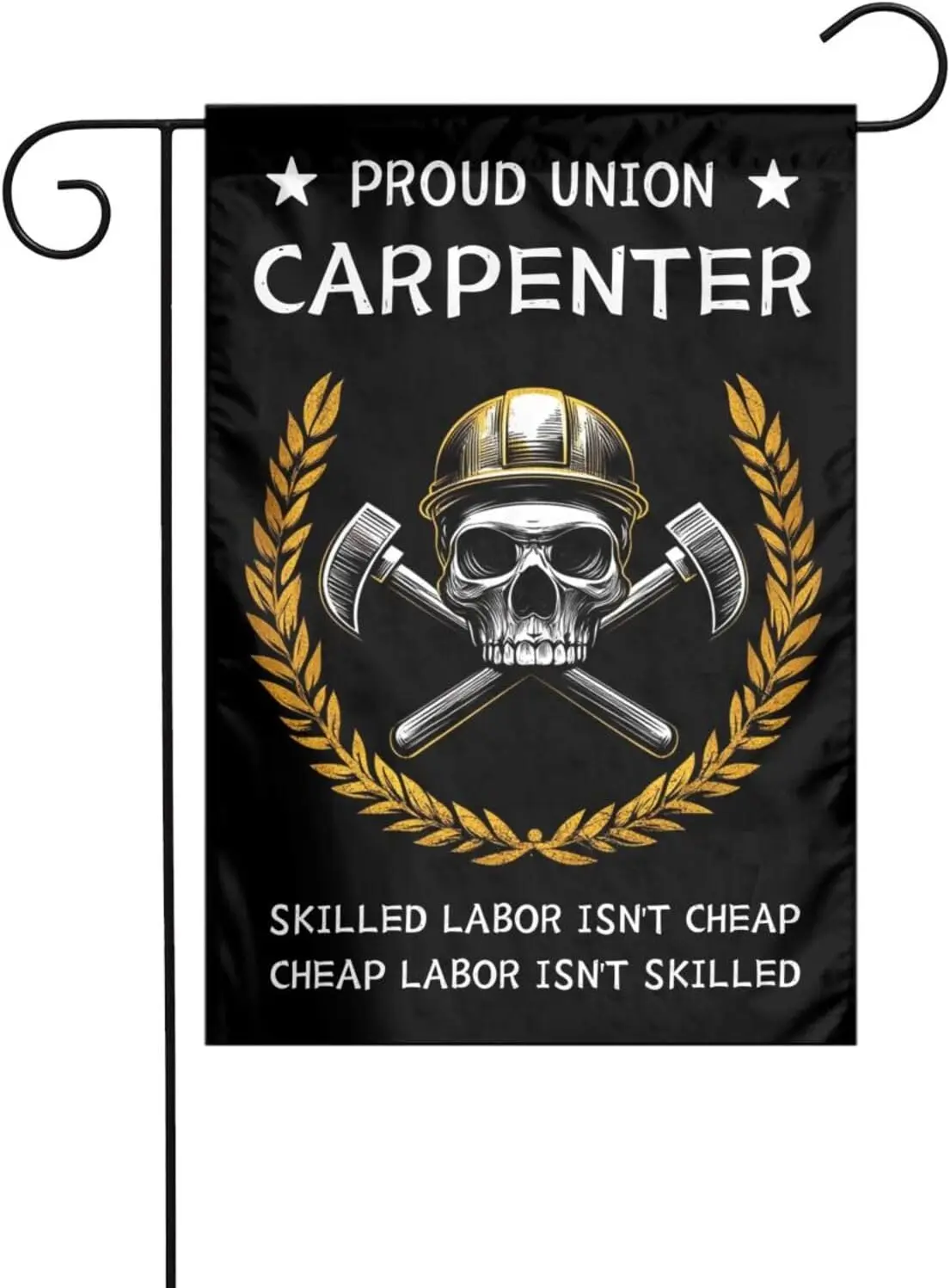 Proud Union Carpenter - Woodworking Carpentry Woodworker Bright Double-Sided Garden Flag 12x18 Inches: Add Charm To Your Yar AAS
