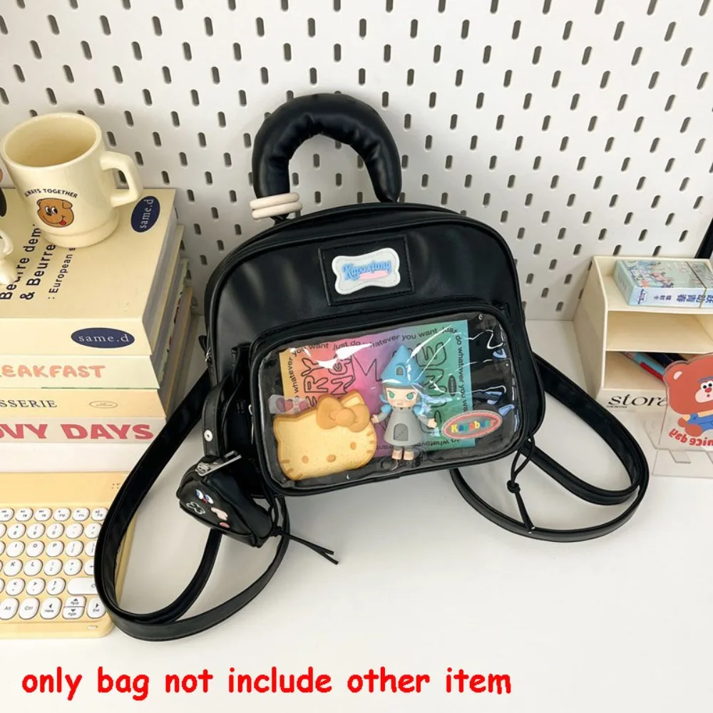 

Сумка на молнии, однотонная сумка Itabag, серебряный кулон, прозрачный карманный идол для хранения товаров, модные рюкзаки в корейском стиле для девочек