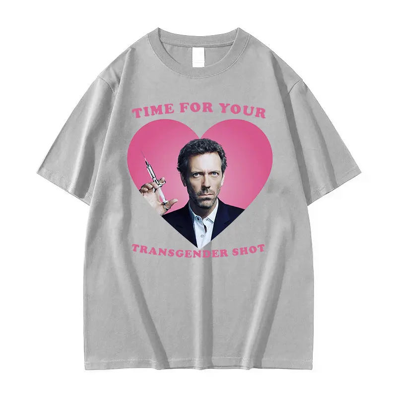 الوقت للمتحولين جنسيا لقطة الدكتور هاوس الوردي سماع الجرافيك التي شيرت الرجال النساء الصيف تي شيرت على طراز هاراجوكو 100% القطن قصير الأكمام تيز #5