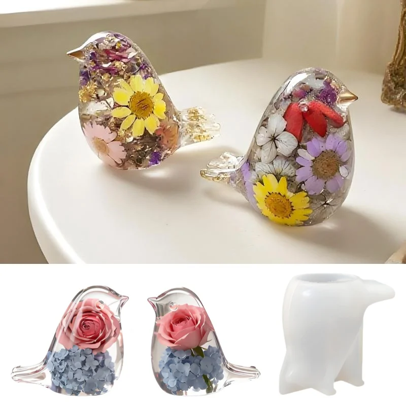 Cute Little Bird Shape Scented Candle Silicone Mold DIY Handmade Aanimal Gypsum Sculpture Home Decor Resin Molds Gifts Making