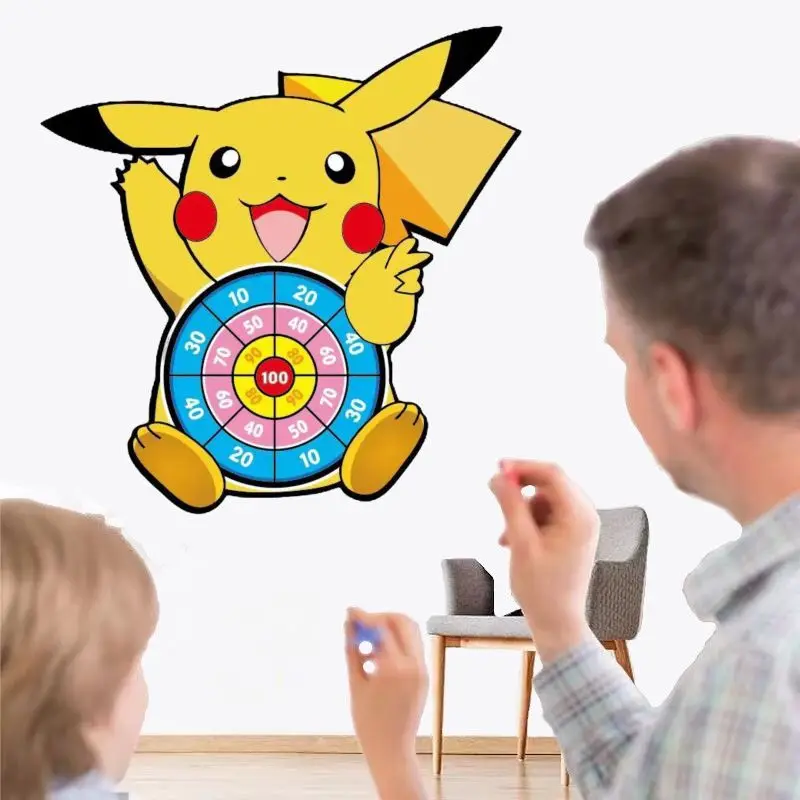 Pokemon Pikachu Squirtle  Kids Cartoon Dart Board Sticky Ball Family Sports Game Party Interactive Educational Toy Birthday Gift