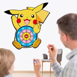 Pokemon Pikachu Squirtle Kids Cartoon Dart Board Sticky Ball Family Sports Game Party Interactive Educational Toy Birthday Gift