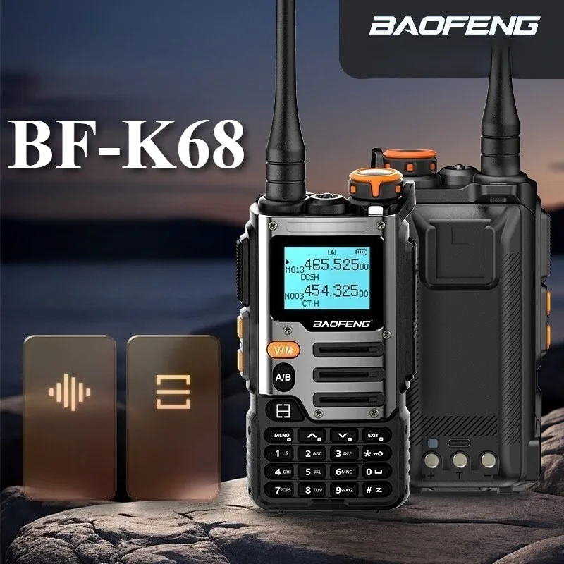 Baofeng BF-K68 جهاز اتصال لاسلكي 6-band TYPE-C خارجي عالي الطاقة جهاز اتصال لاسلكي 5 كم 2 طريقة راديو Baofeng Marine Radio Comunicador