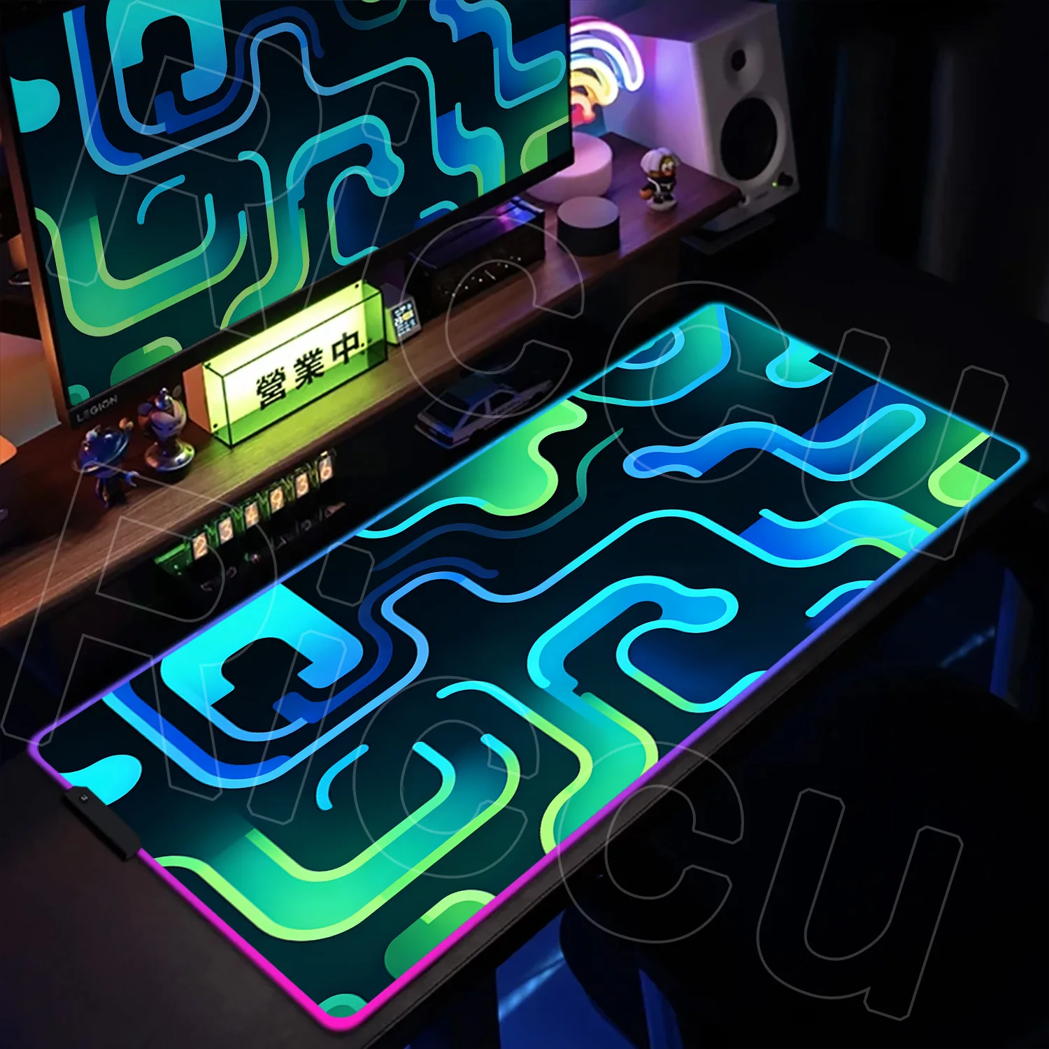 

Коврик для мыши RGB XXL с цветной подсветкой, большой коврик для клавиатуры 900x400 мм, защитный настольный коврик для офиса, светодиодный коврик для геймеров, аксессуары для ПК