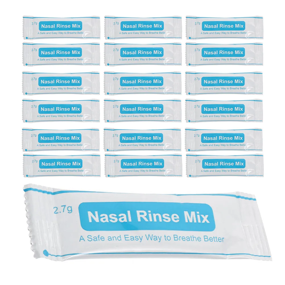 

60 пакетиков солевых растворов для носа, мелкодисперсные, быстрорастворимые, для ежедневного промывания носа, очищения и облегчения состояния при проблемах с пазухами