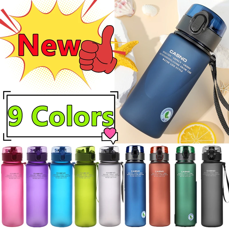 New 9 Colors BPA Free Leak Proof Sports Water Bottle High Quality Tour Hiking Portable My Favorite Drink Bottles Cup 560/400ml