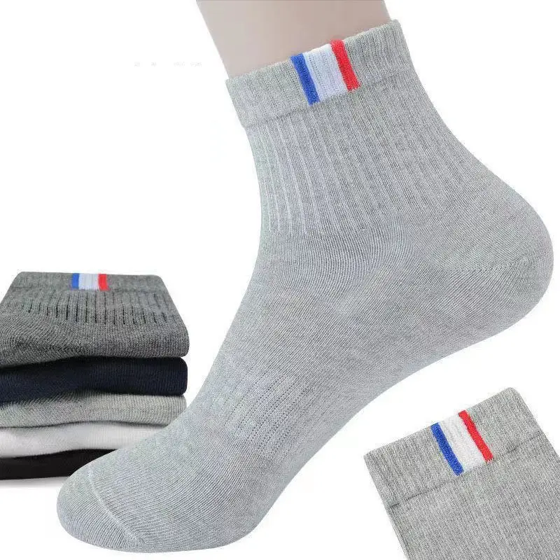 5 Pairs Socks Men Breathable Thickened Middle tube Solid Men's Spring Autumn Winter Warm White Black Sport Sock for Man Set Gift - Image 3