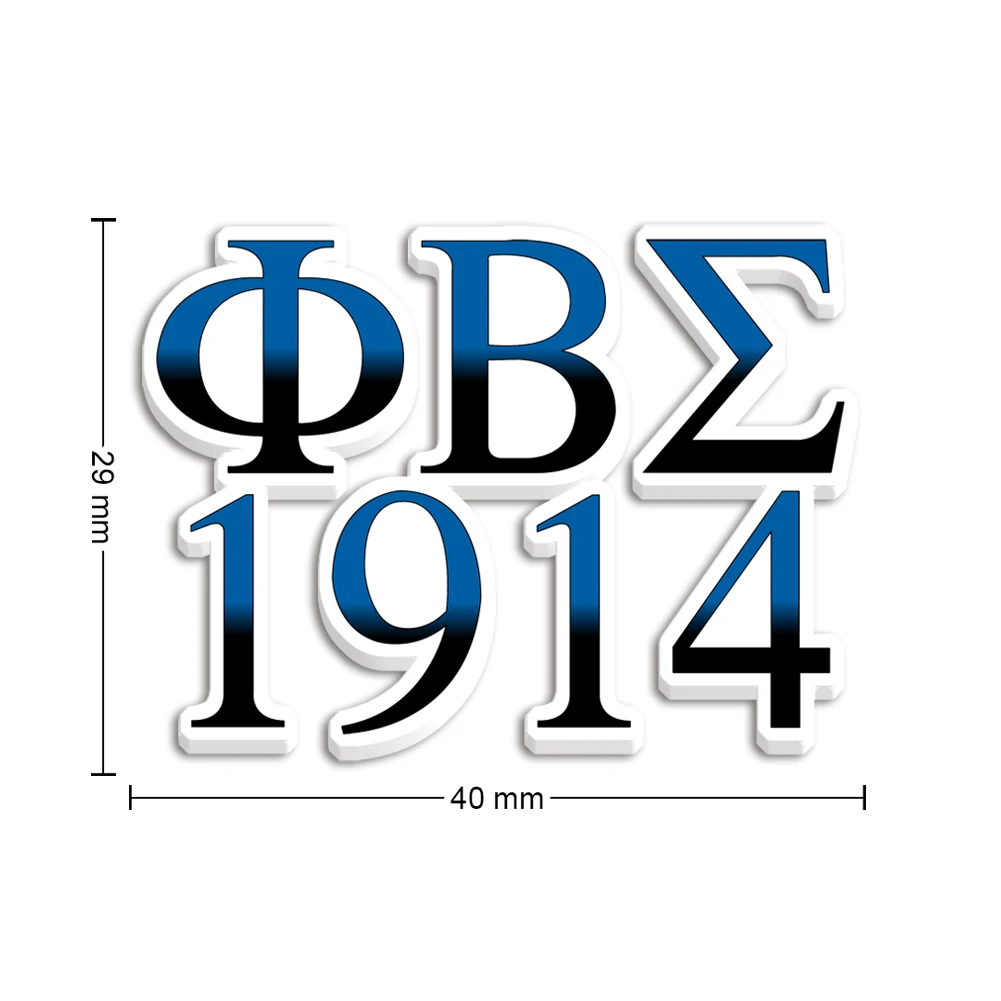10Pcs/Lot Phi Beta Sigma Fraternity Resin Emblem White Background Flatback Sticker Greek Letters for DIY Craft Supplies