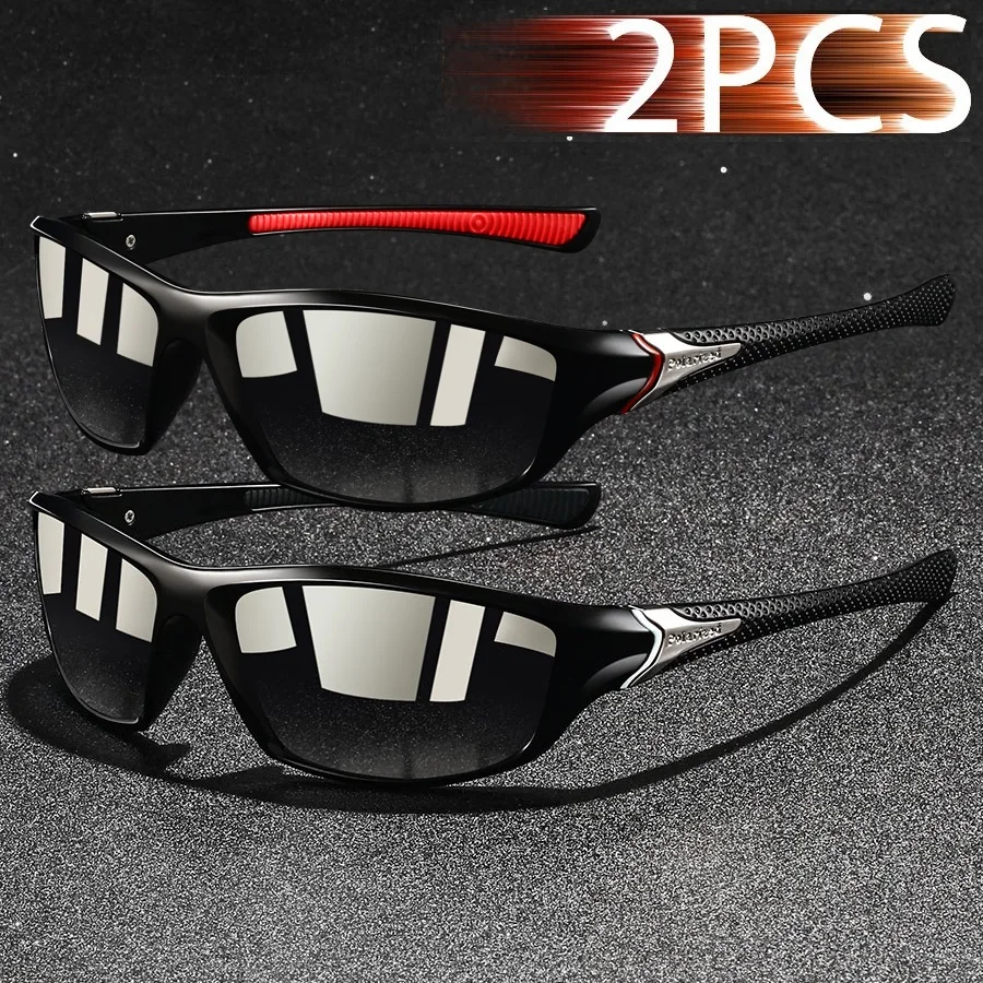 2 pezzi occhiali da sole vintage sportivi polarizzati fotocromatici uomo donna pesca ciclismo guida alpinismo occhiali da sole camaleonte