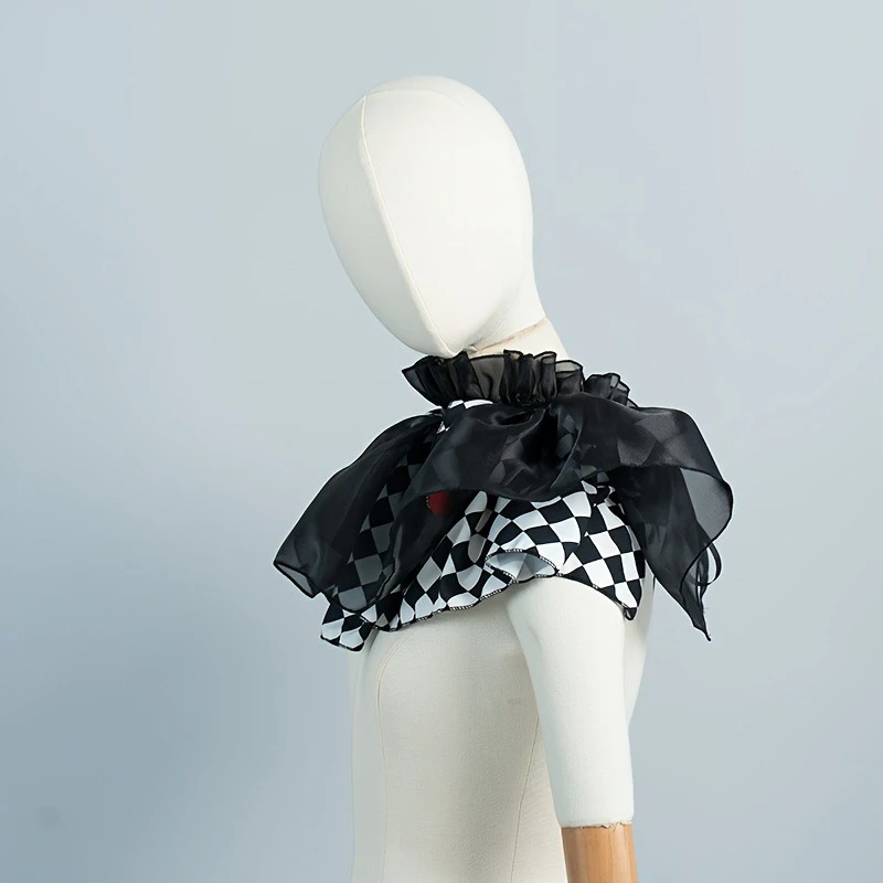 Halloween Clown Ruffle Detachable Collar Mesh Layered Neck Ruff Cape Decorativa Shawl False Collar Cosplay Costume Accessories view 6