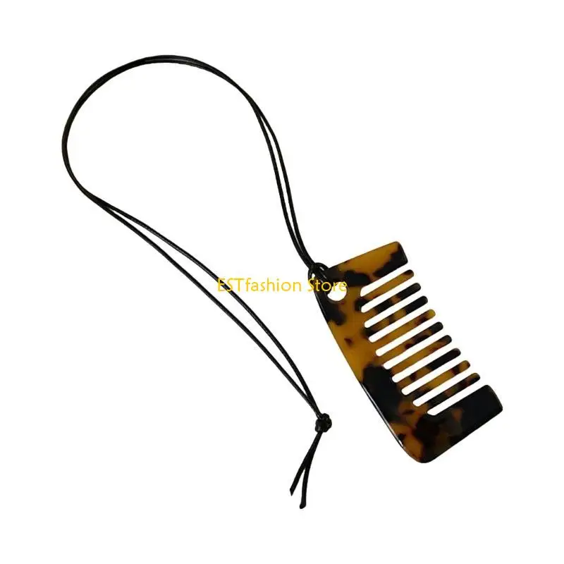 Y5GC Fashionable Comb Pendant Necklace for Styling Fringe Portable Sturdy Acrylic Jewelry Accessory for Women Ladies Daily Use