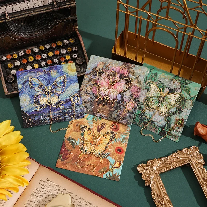 1 шт. закладка для рисования маслом в стиле ретро, зажим для закладки в виде бабочки специальной формы, хороший подарок для любителей чтения