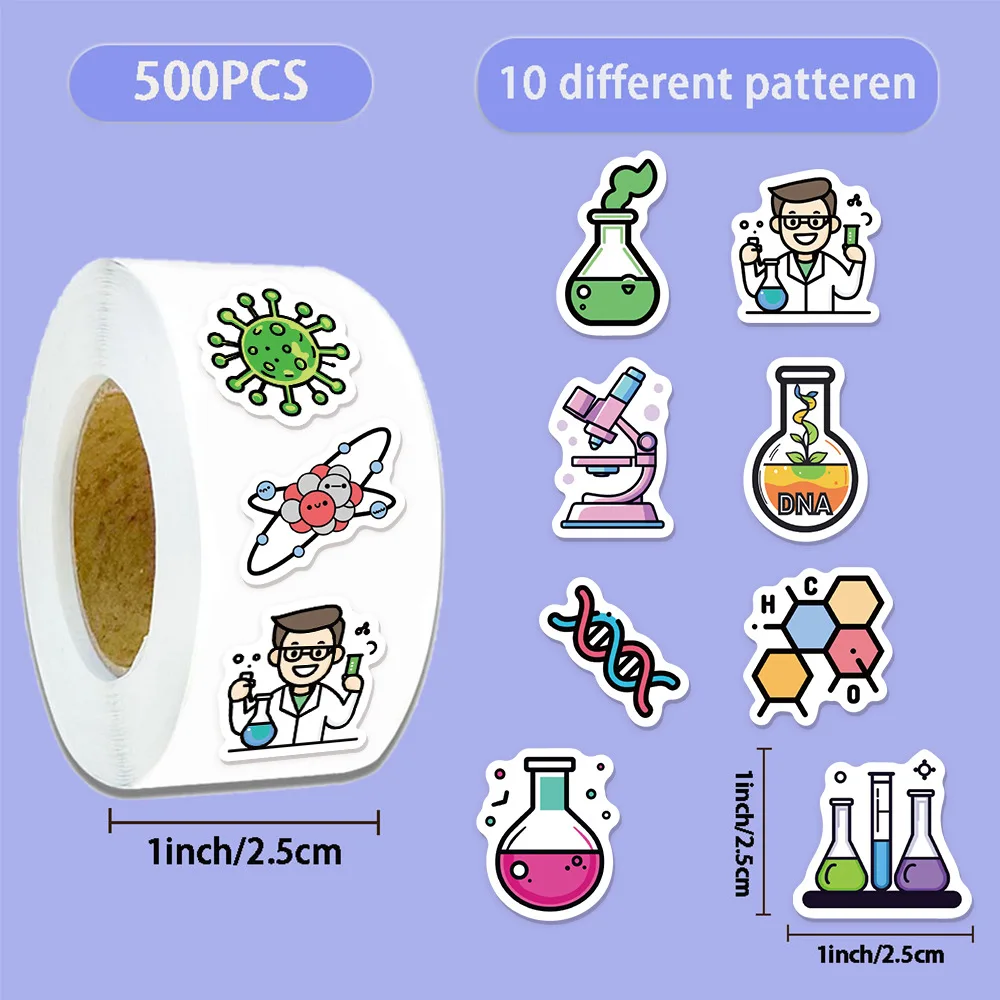 500 قطعة الأدوات الكيميائية علم الأحياء الزخرفية صائق الحرف سجل القصاصات الغيتار زجاجة ماء هدية التعبئة والتغليف ملصقات الهدايا الحاضر