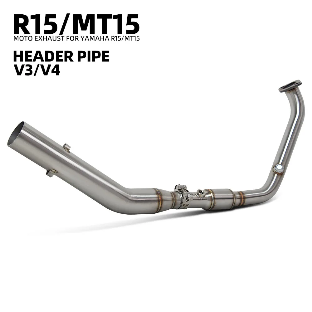 For YAMAHA MT15 R15 XSR155 V3 V4 2017-2025 Motorcycle Exhaust Modify Front Link Pipe Stainless 51mm Escape Header Tube Kit