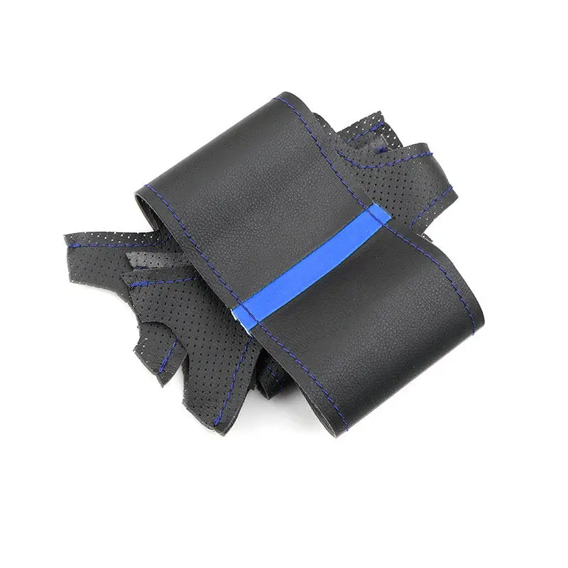 عجلة توجيه سيارة أغطية جلد مثقوبة الكسوة شريط أزرق ل فوكسهول أوبل إنسيجنيا (CT) A 2013-2017 بويك ريجال GS 2014-2017