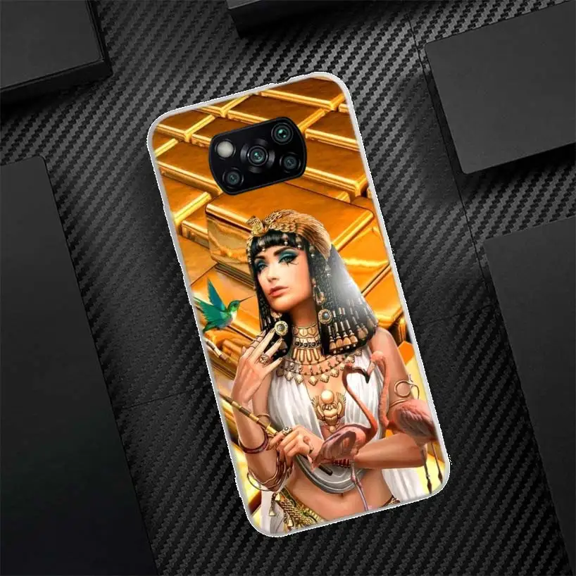 Pharaoh Ancient Egypt Cleopatra Silicon Call Phone Case For Xiaomi Poco X3 Nfc X5 X6 F6 F5 Pro M5S M5 X4 F4 GT M4 M3 F3 F2 F1 M2