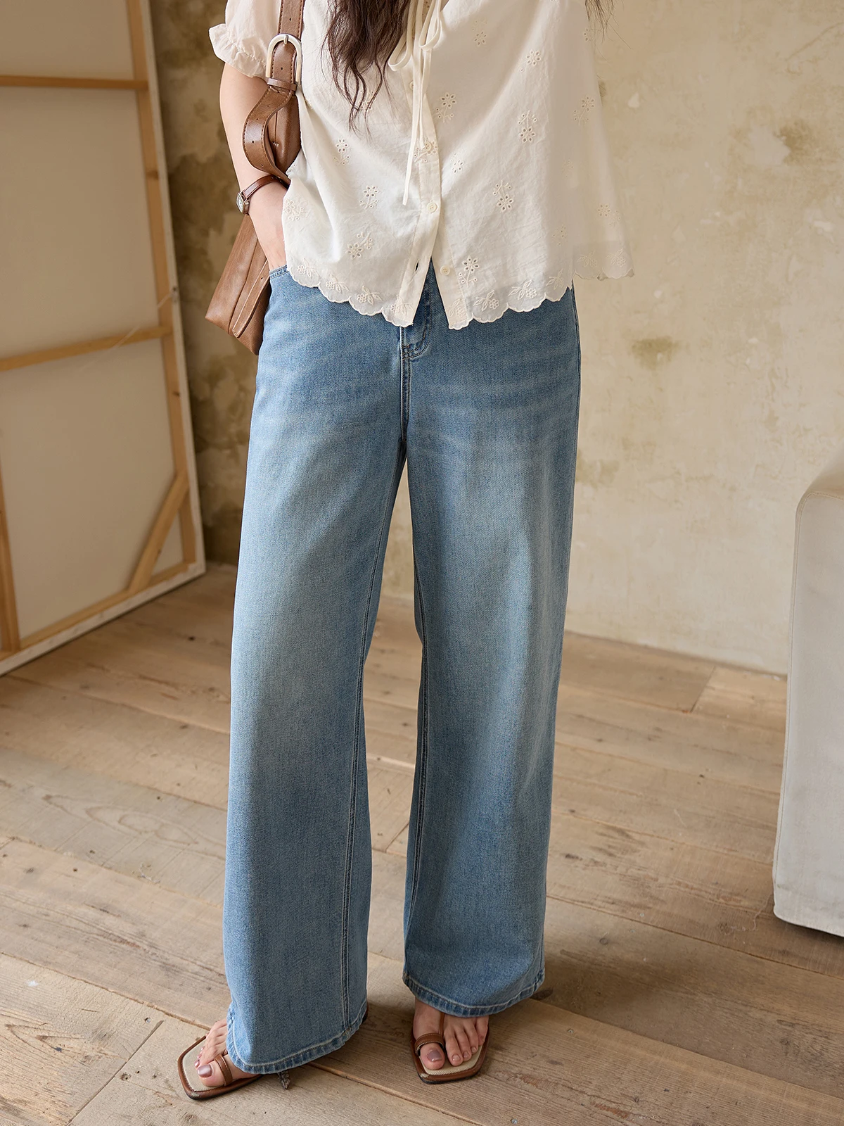 

Летние джинсы прямого кроя больших размеров для женщин: дышащие, комфортные, утягивающие, с высокой талией