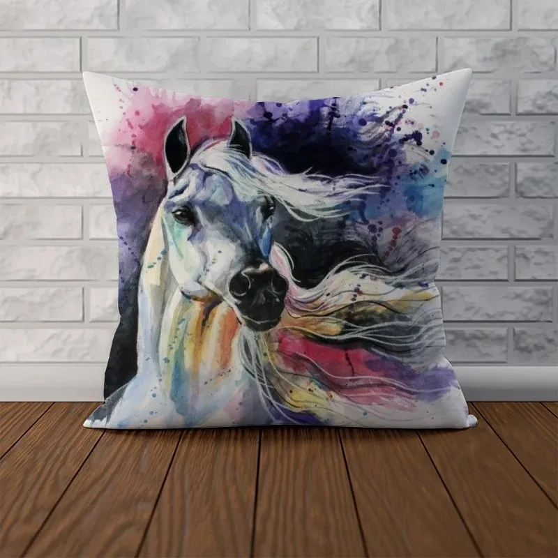 Watercolor Style Animal Decorative Pillowcases 50x50 Pillowcase Decor 40x40 Sofa Cushions Cushion Cover 45*45 Pillow Cover 45x45