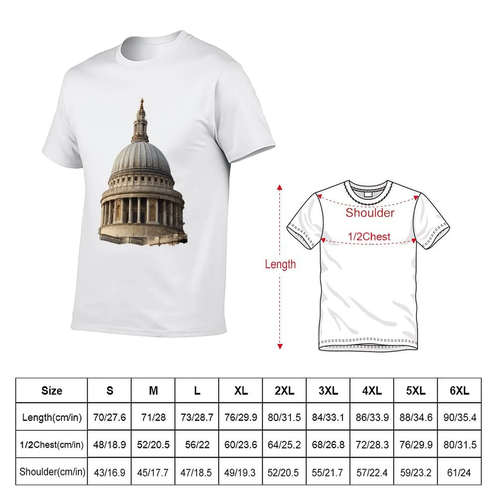 St Pauls T-Shirt t shirt men 100% cotton luxury brand t shirt man plain T-Shirt