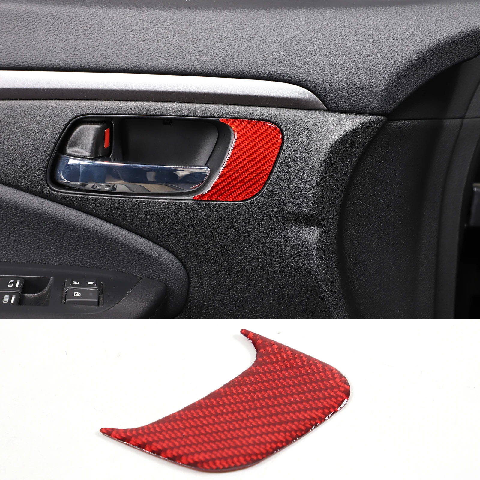 For Honda Pilot 2015 2016 2017 2018 2019 2020 20212022 Soft Carbon Fiber Car Main Driver Handle Trim Stickers Car Accessories