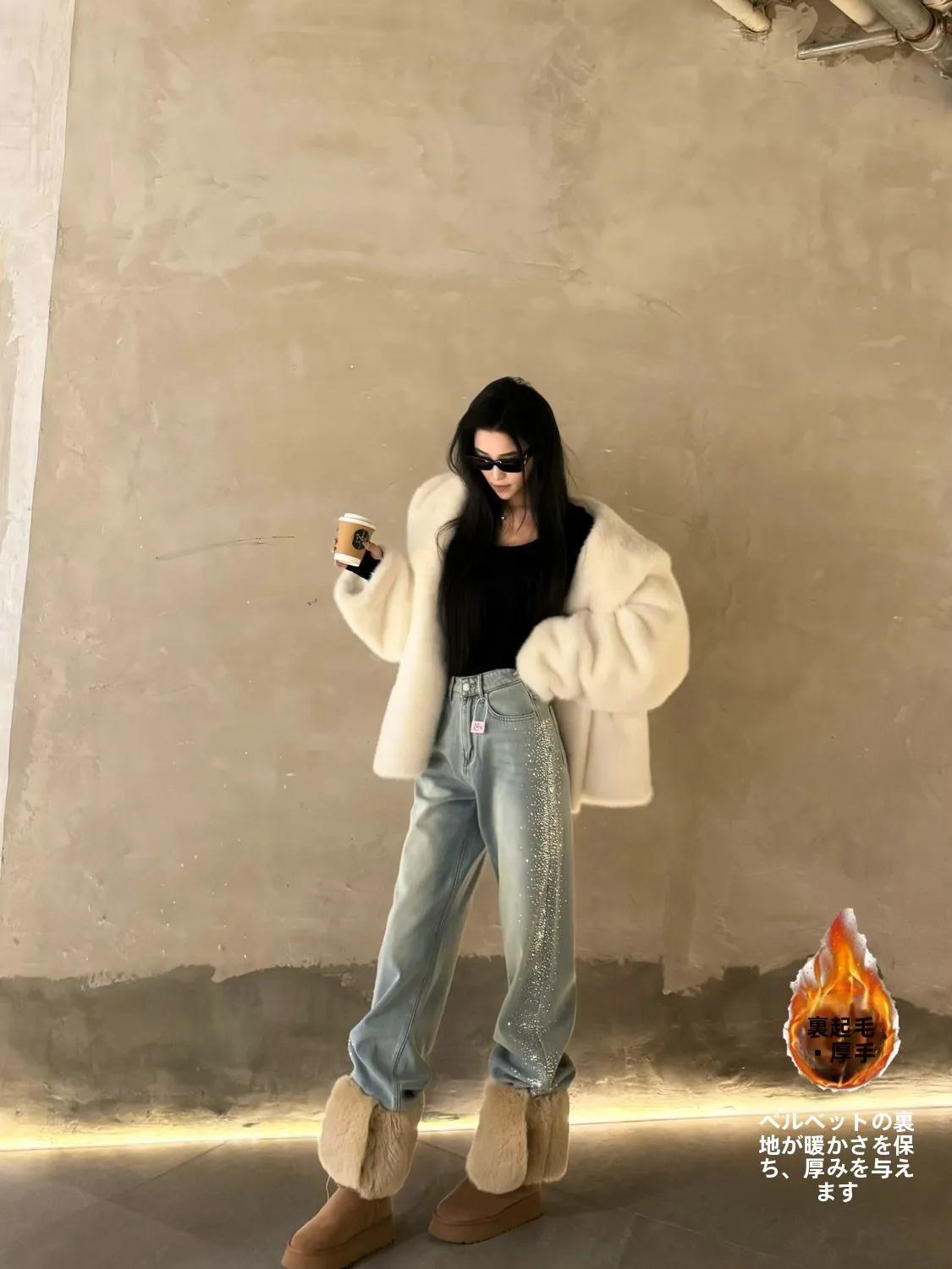 

Джинсы женские с высокой талией, прямые, с эффектом потертости, синие, удлиненные, для высоких женщин, осень-зима