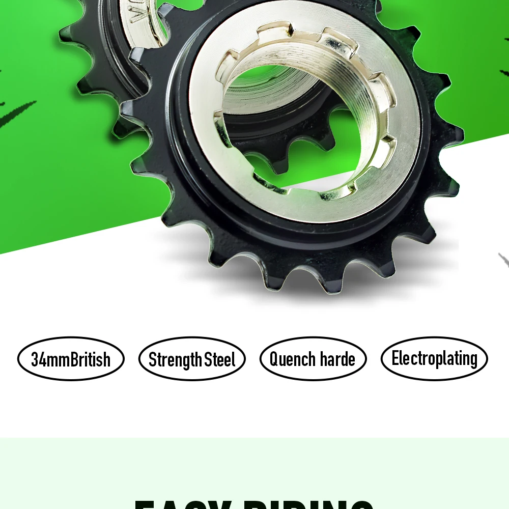 1 Stück 18T VG SPORTS Single Speed Fahrradfreilauf Kompatibel mit 1 Speed Fahrradfreilauf Gewinde Freilauf Ersatzteile – Detail 2
