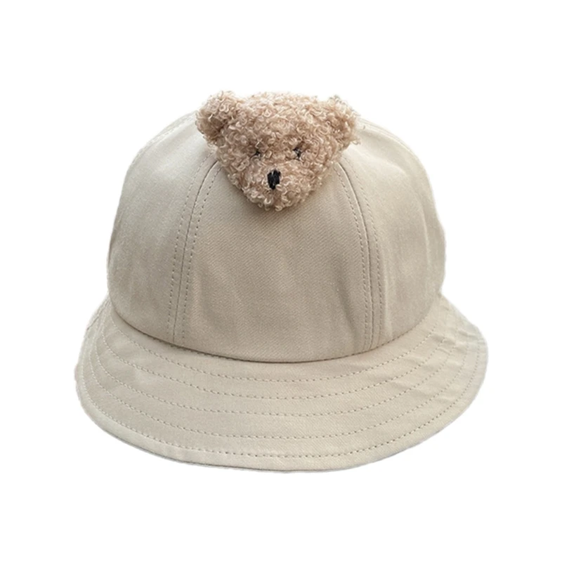 Baby Bucket Hat Toddler Breathable Cotton Hat Lovely Bear Children Cycling Hat