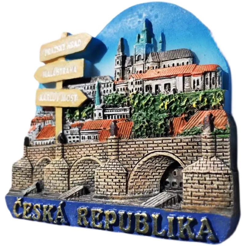 Czech landmark Chiang Mai Prague Castle tourism memorial decorative crafts resin magnet magnet refrigerator sticker