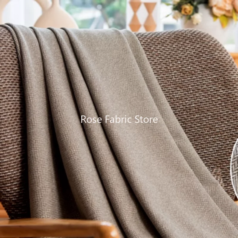 1 Meter Thick Woolen Herringbone Fabric Fake Cashmere Tweed Fabrics Diy Sewing Jackets Pants Blazer Needlework Handcraft Telas