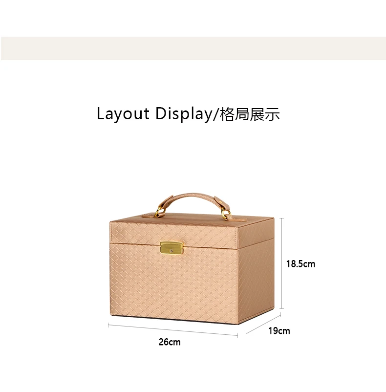 Elegant Lockable Jewelry Storage Box Mirrored Jewelry Organizer with Key Accessory Collection Display for Necklace Ring Earring view 4