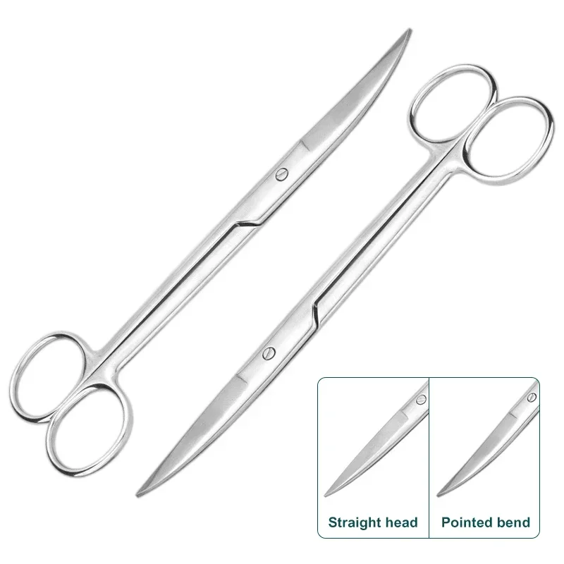 14cm Stainless Steel Surgical Straight Bend Tip Medical Household Scissors