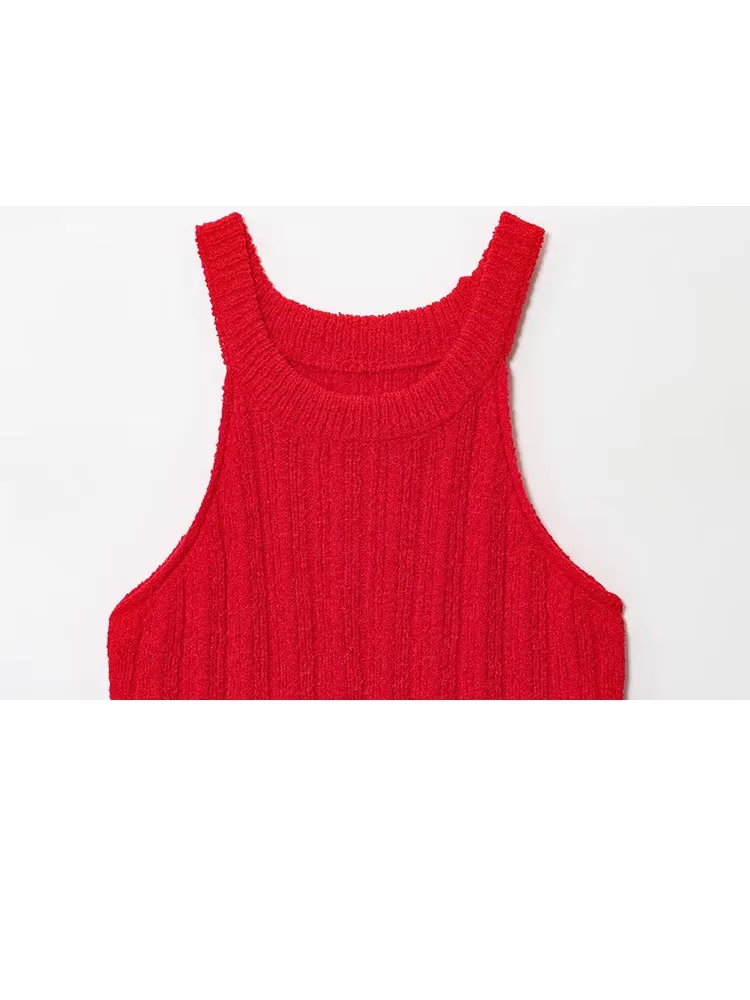 HH frauen Sommer Sexy Chic Pullover Weste Solide Oansatz Quaste Dekoration Weibliche Neue Mode Schlank Ärmelloses Strick Tops 2025