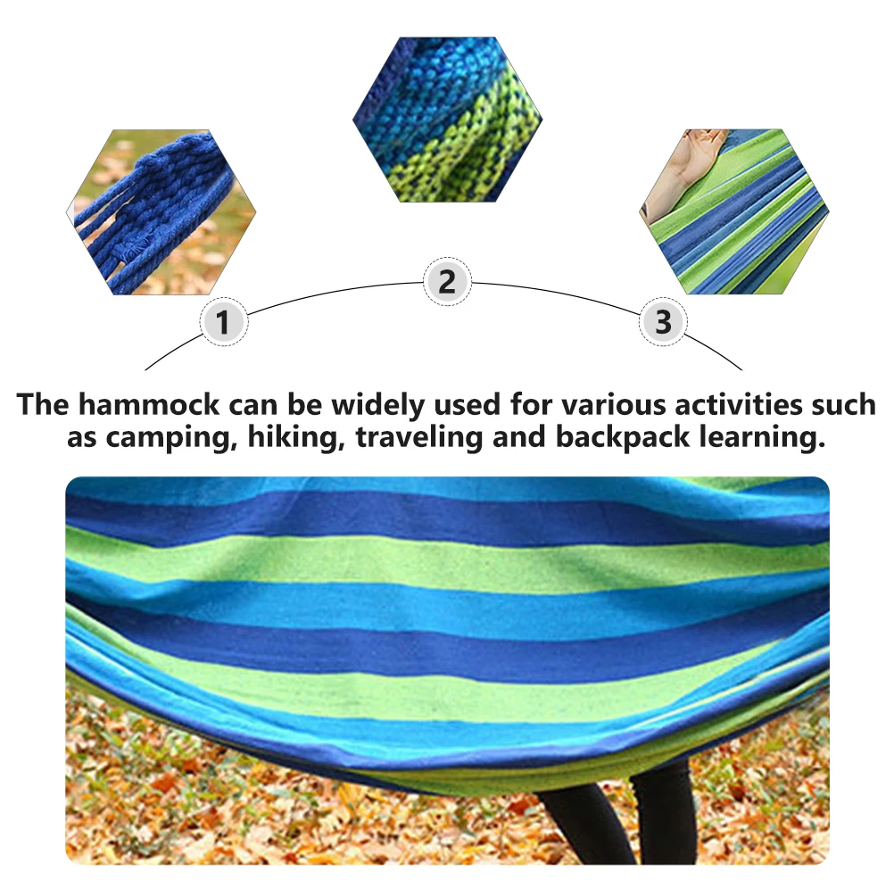 

Extra Thick Canvas Hammock Double Person Portable Outdoor Garden Camping Swing For Travel Lightweight Durable Indoor Backyard