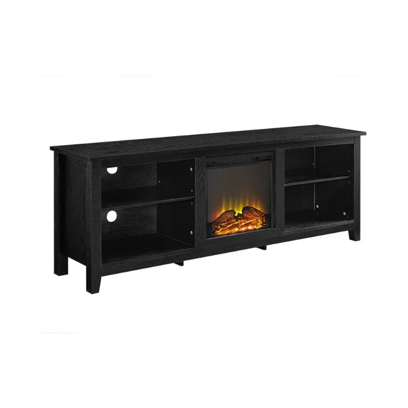 

Wren Classic 4 Cubby Fireplace TV Stand for TVs up to 80 Inches, 70 Inch, Black