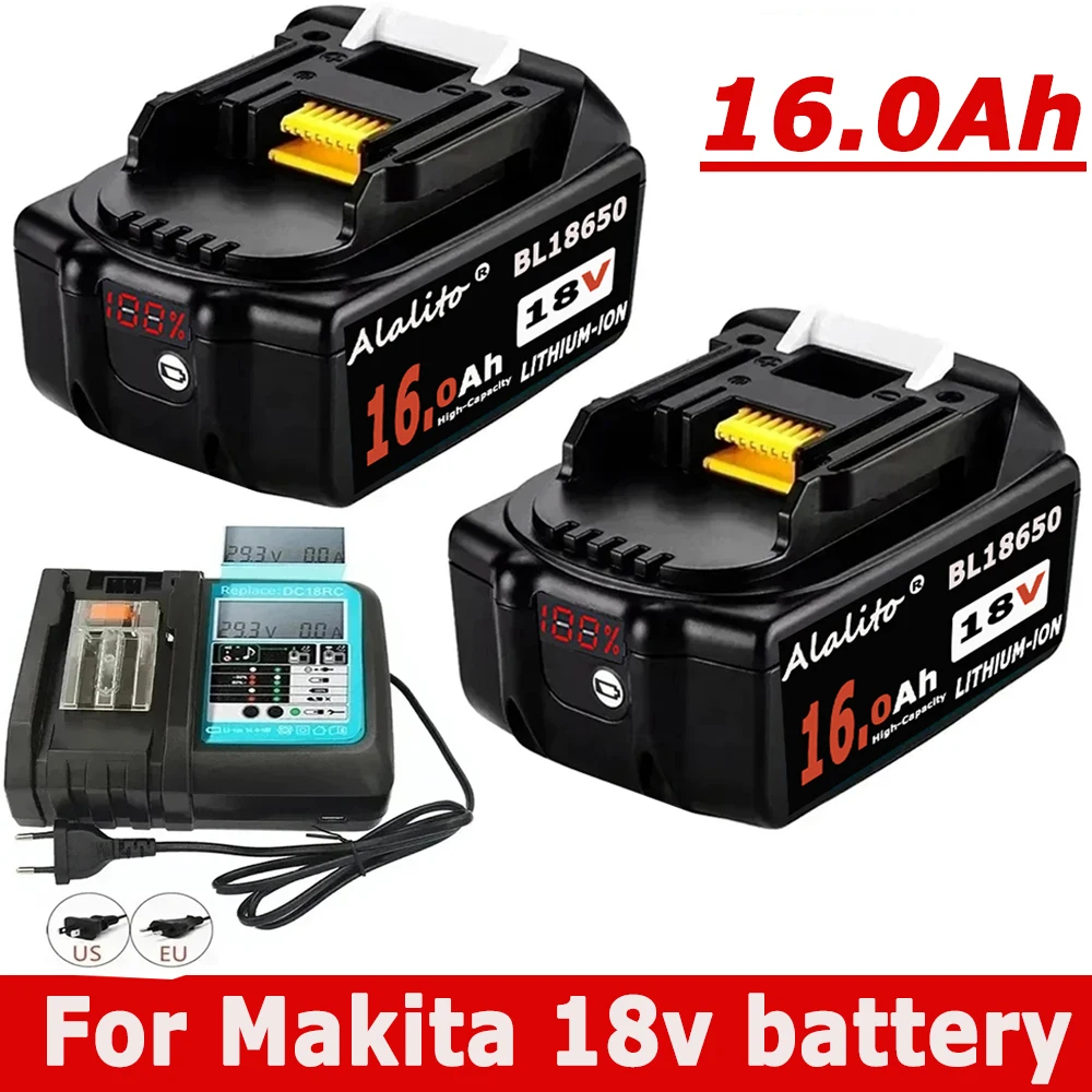 

NEW With LED With display screen Rechargeable Battery 18V 16000mAh Lithium ion for Makita 18v Battery 16Ah BL1840 BL1850 BL1830